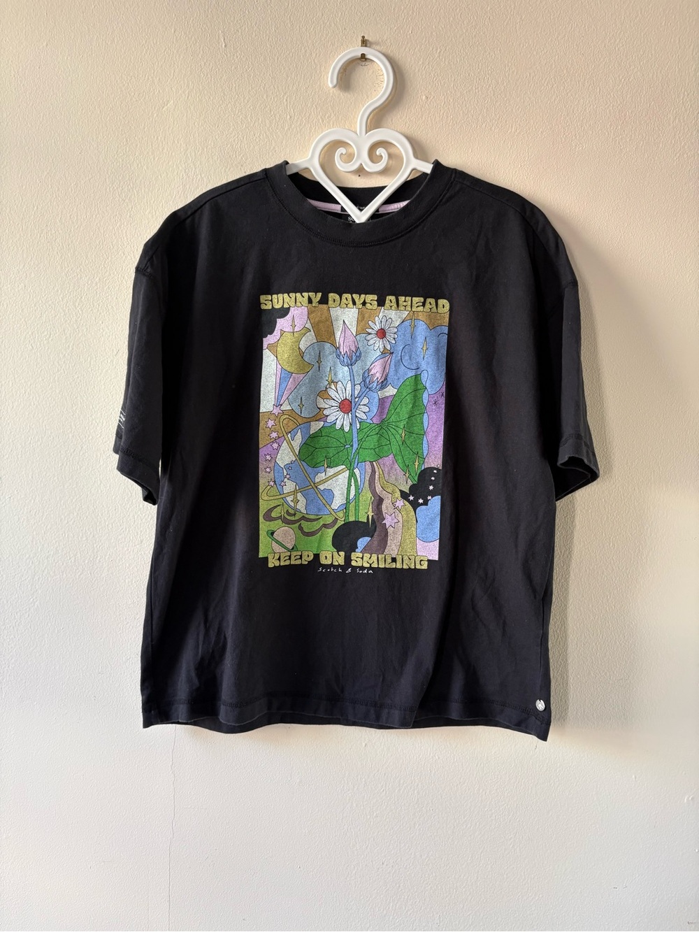Scotch & Soda Sunny Days Black Graphic Tee — Size S